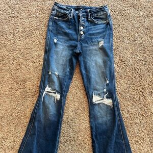 Flying Monkey Flare jeans Button Fly Distressed Junior Jeans